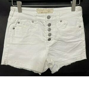 Altar'd State White Denim High Rise Button Fly Jean Shorts EPOC 25/1